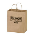 Natural Kraft Paper Shopper Bag (8"x4 3/4"x10 1/4") - Flexo Ink